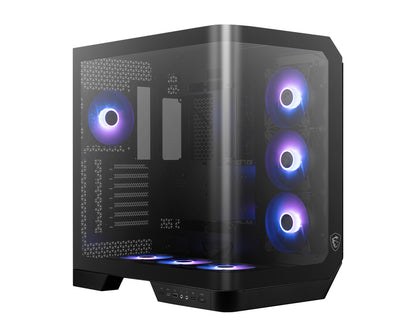 Gabinete MSI MAG PANO 120R PZ Negro Vidrio templado panoramico 4 Micro-ATX/Mini-ITX sin Fuente 1 Ventilador