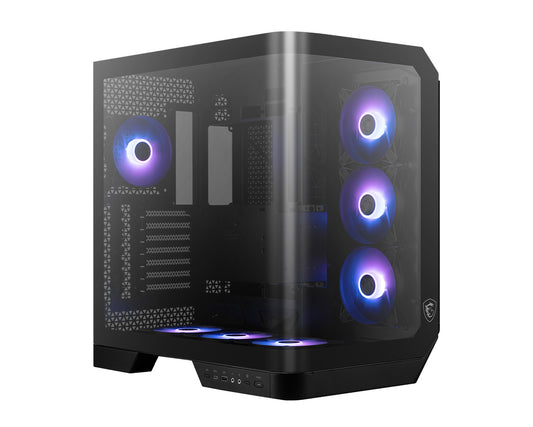Gabinete MSI MAG PANO 120R PZ Negro Vidrio templado panoramico 4 Micro-ATX/Mini-ITX sin Fuente 1 Ventilador