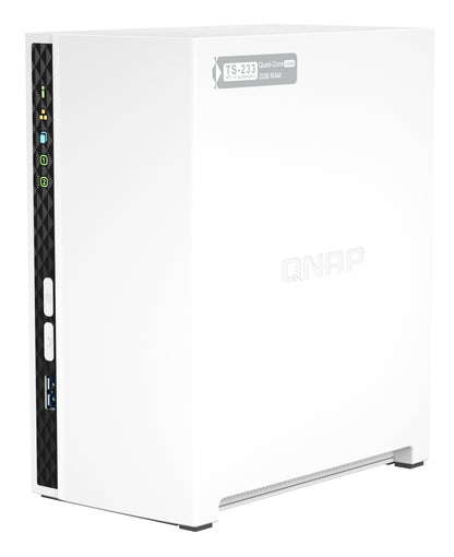 QNAP TS-233 NAS Tower ARM Cortex-A55 2 GB 0 TB QNAP QTS Blanco