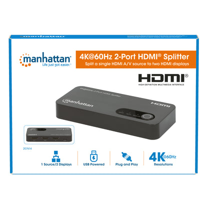 Manhattan 207614 divisor de vídeo HDMI 2x HDMI