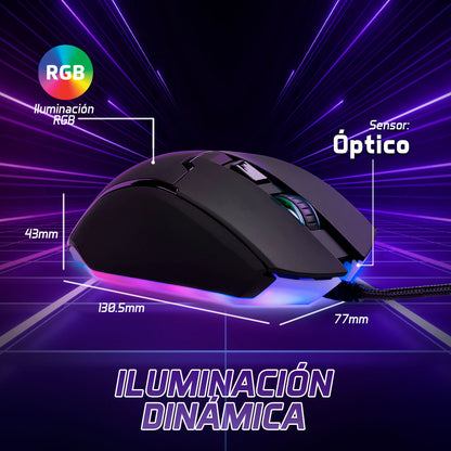 Vorago MO-504 ratón Juego Diestro USB tipo A Óptico 6400 DPI