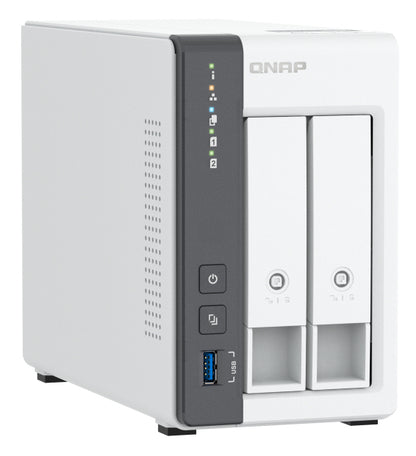 Unidad Almacenamiento NAS QNAP CPU ARM Cortex A55 Quad Core 2.0GHz 4GB RAM RJ45 2.5GbE 2 Bahías 3.5 Linux Sin Discos