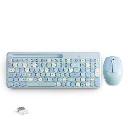 Kit Teclado y Mouse Acteck Creator Chic Colors MK470 Inalámbrico 2xBaterías AAA Incluidas Color Azul