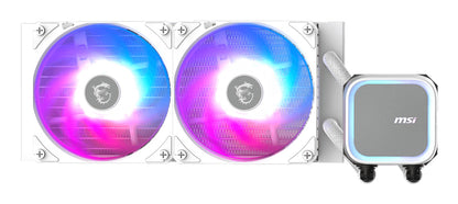 Enfriamiento Liquido MSI MAG CORELIQUID A13 240 para CPU 2x 120mm hasta 2000RPM Blanco