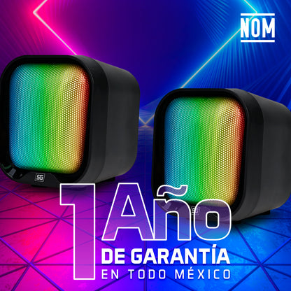 BOCINAS VORAGO START THE GAME SPK-109 RGB / USB PARA COMPUTADORA / 2.2WATTS