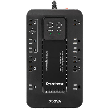 CyberPower EC750G sistema de alimentación ininterrumpida (UPS) En espera (Fuera de línea) 0.75 kVA 450 W 12 salidas AC
