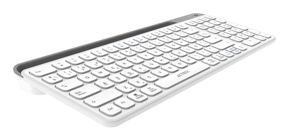 Acteck Inspire Trek TI747 teclado Universal RF inalámbrico + bluetooth QWERTY Español Gris, Blanco