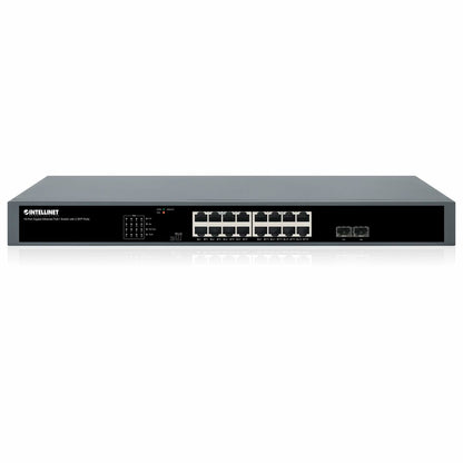 Intellinet 561983 dispositivo de redes No administrado Gigabit Ethernet (10/100/1000) Energía sobre Ethernet (PoE) 1U Negro