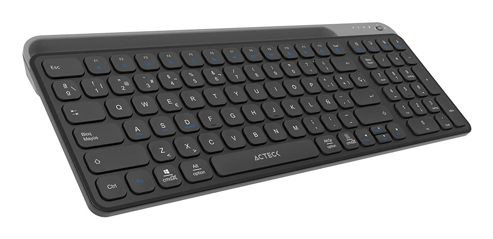 Acteck Inspire Trek TI747 teclado Universal RF inalámbrico + bluetooth QWERTY Español Negro, Gris