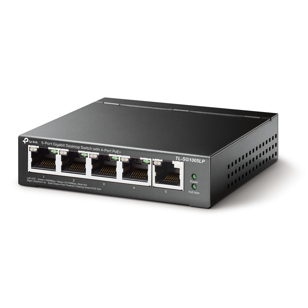 TP-Link TL-SG1005LP dispositivo de redes No administrado Gigabit Ethernet (10/100/1000) Energía sobre Ethernet (PoE) Negro