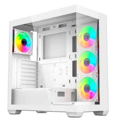 Gabinete Xzeal YRDEN XZ-140 Midi-Tower ATX/Micro-ATX/Mini-ITX USB 2.0/3.0 sin Fuente 4 Ventiladores Instalados Blanco