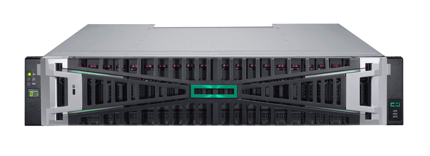 HPE MSA 2070 SFF 2x10/25GbE iSCSI 4-port Cntrl 12x1.92TB SSD 4x10Gb iSCSI XCVR 23TB Storage Array unidad de disco múltiple Bastidor (2U)