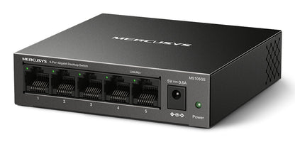 Mercusys MS105GS dispositivo de redes No administrado Gigabit Ethernet (10/100/1000) Negro