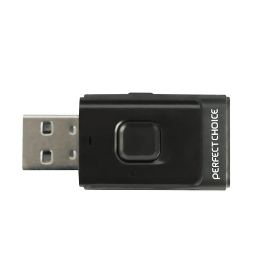 Transmisor y receptor de audio Bluetooth Perfect Choice PC-331155 2 en 1 para TV, alcance de 10 m, alimentación USB, negro