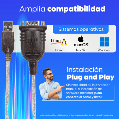 Convertidor Manhattan USB a Puerto Serial 1.8m