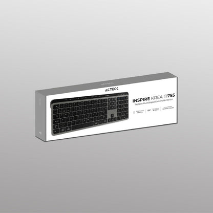 Acteck Inspire Krea TI755 teclado Hogar / Oficina RF inalámbrico + bluetooth QWERTY Español Negro, Gris