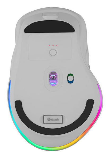 Getttech GGM-RGBTR-01-WH ratón Universal Diestro RF Wireless + Bluetooth + USB Type-A Óptico 6400 DPI