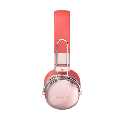 Audífonos Inalámbricos Acteck Over Ear Luxe Chic HP710 Recargables Elite Salmon