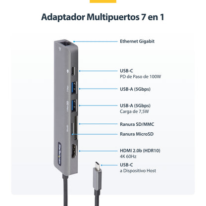 StarTech.com DKT30CHSDPD1 base para laptop o replicador de puertos Alámbrico USB 3.2 Gen 1 (3.1 Gen 1) Type-C Negro, Gris