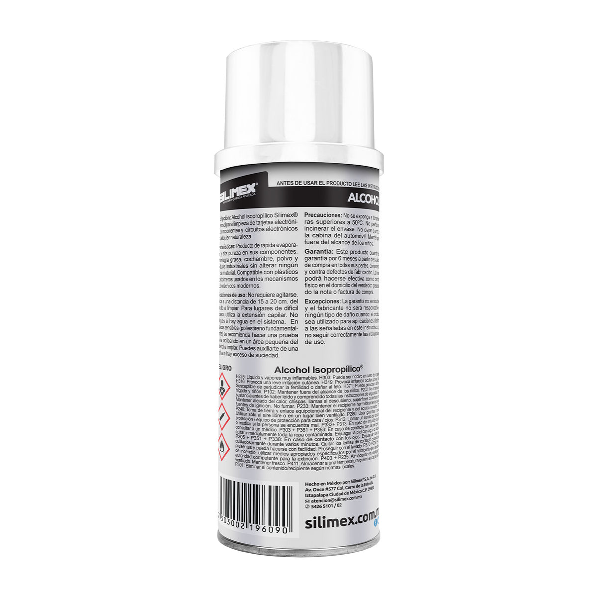 Limpiador De Circuitos Alcohol Isoproílico Silimex Al 99.7% Iso Pro En Aerosol 250ml