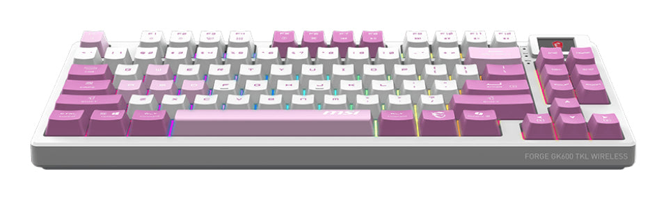 Teclado Gamer MSI Forge GK600 TKL Wireless Violet Inalámbrico RGB USB 2.0 Mecánica lineal