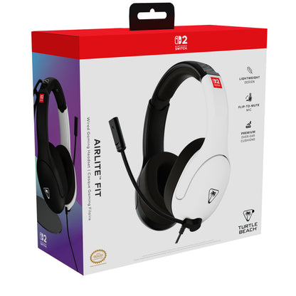 Auriculares de juego con cable Turtle Beach Airlite Fit  White Black para Nintendo Switch 2