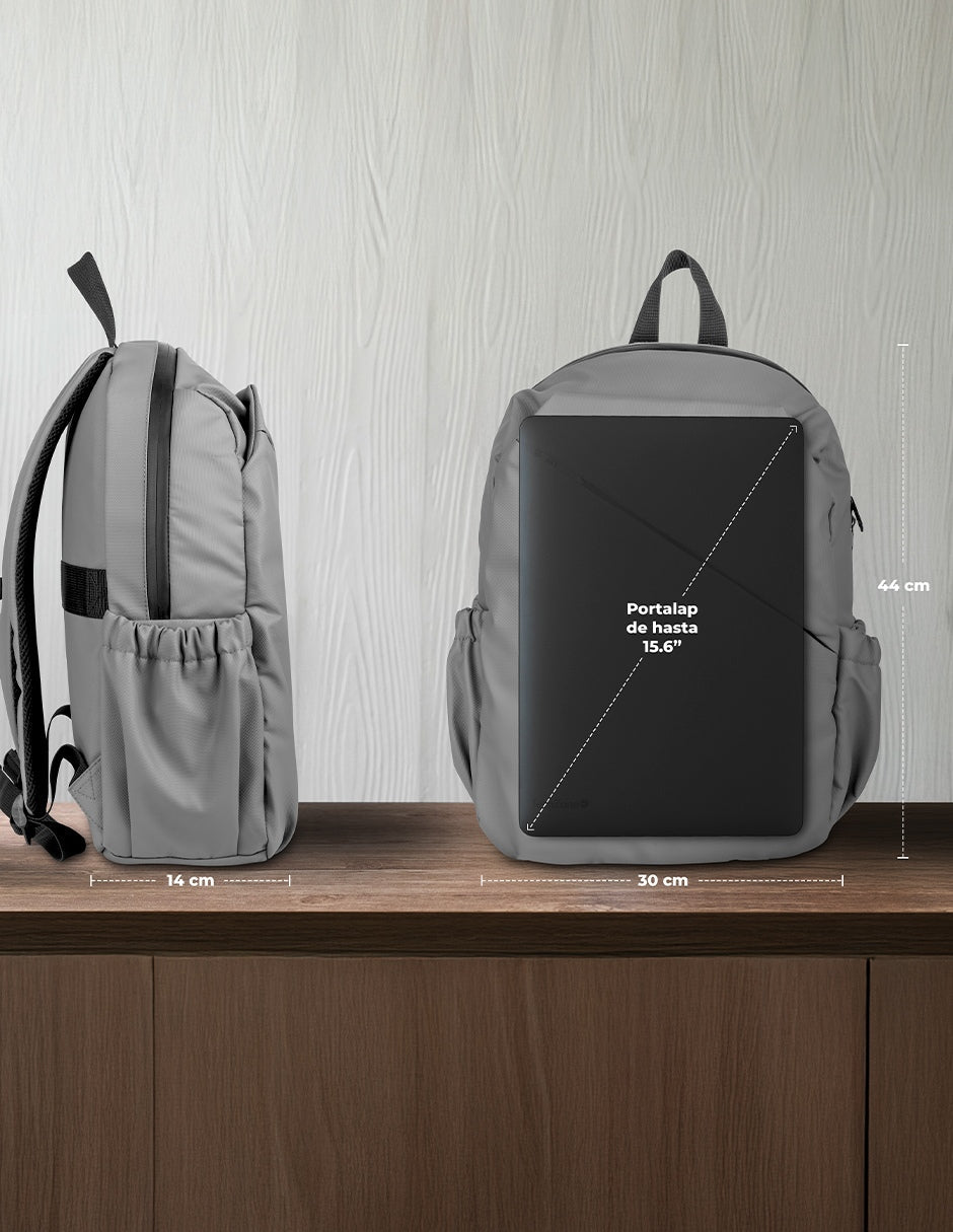 Mochila TechZone Style Grey para Laptops de 16 Múltiples Compartimientos Diseño Ideal para Uso Diario