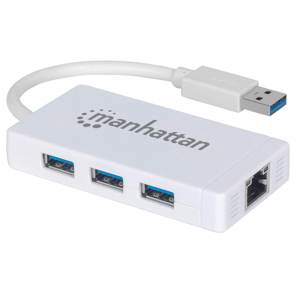 Hub Manhattan USB 3.0 con 3 Puertos/Adaptador Gigabit Ethernet