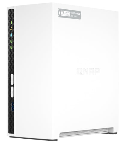 QNAP TS-233 NAS Tower ARM Cortex-A55 2 GB 0 TB QNAP QTS Blanco