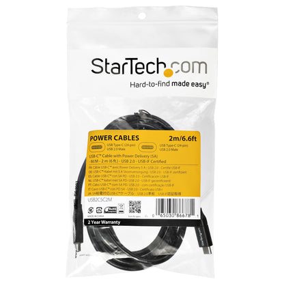 StarTech.com USB2C5C2M cable USB 0.48 Gbit/s 100 W Negro