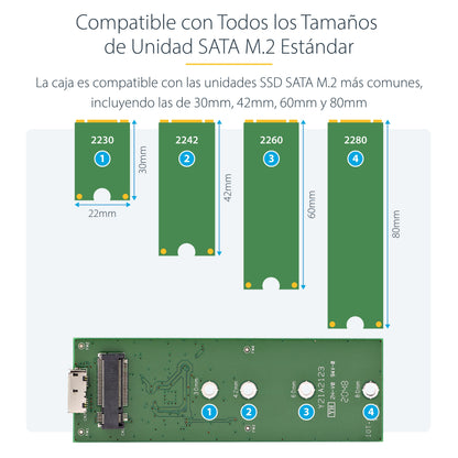 StarTech.com SM21BMU31C3 caja para disco duro externo Carcasa para SSD Negro, Plata