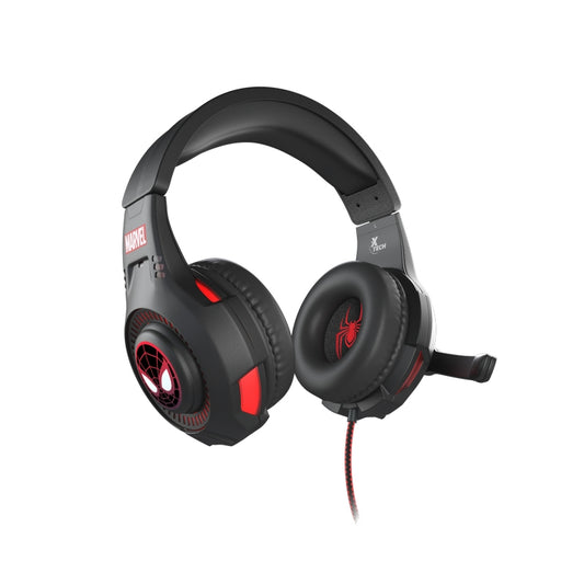 Audífonos Gamer XTech Diadema Edición Spider-Man Cableados con Micrófono Giratorio y Perilla de Control Negro/Rojo