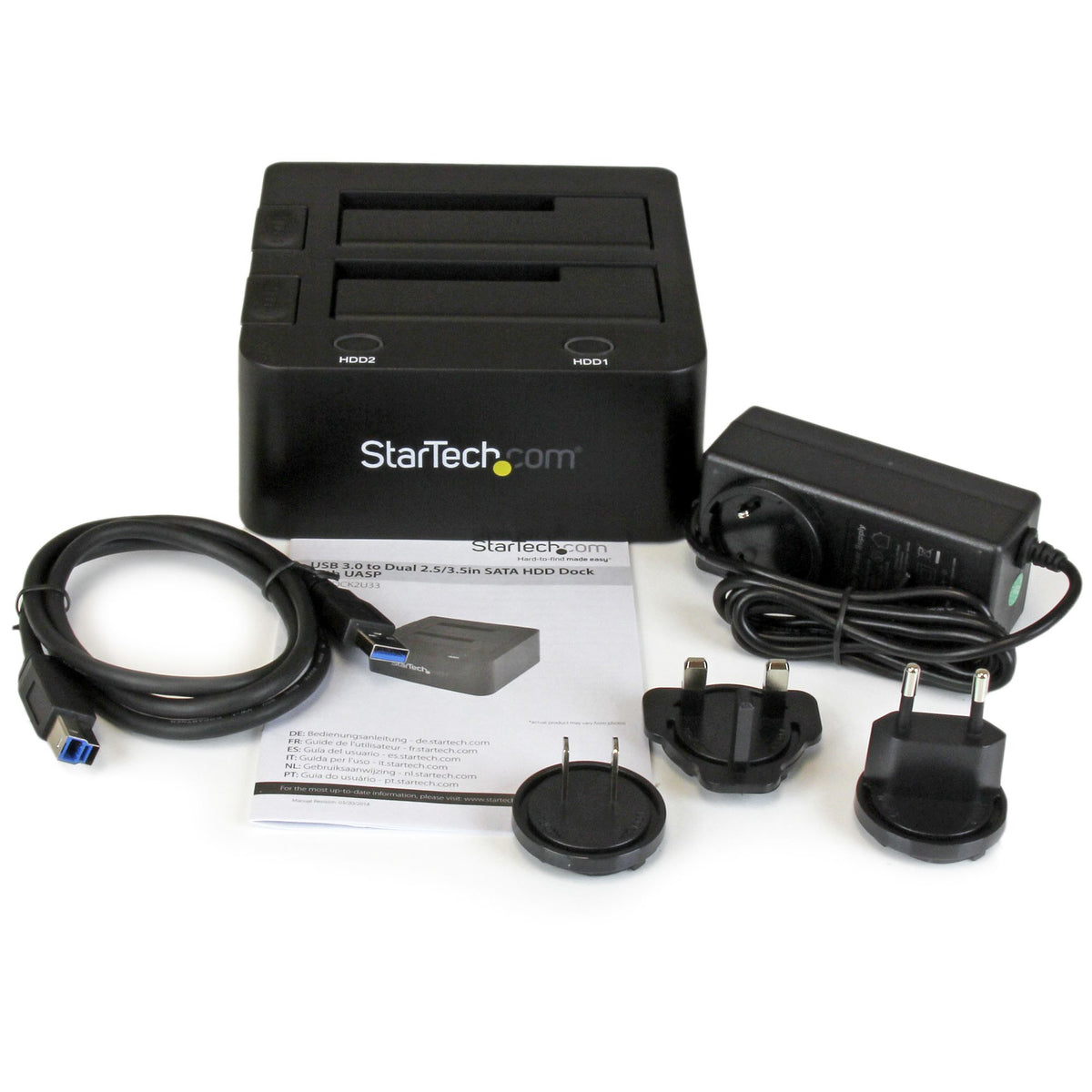 StarTech.com SDOCK2U33 base de conexión para disco duro USB 3.2 Gen 1 (3.1 Gen 1) Type-B Negro