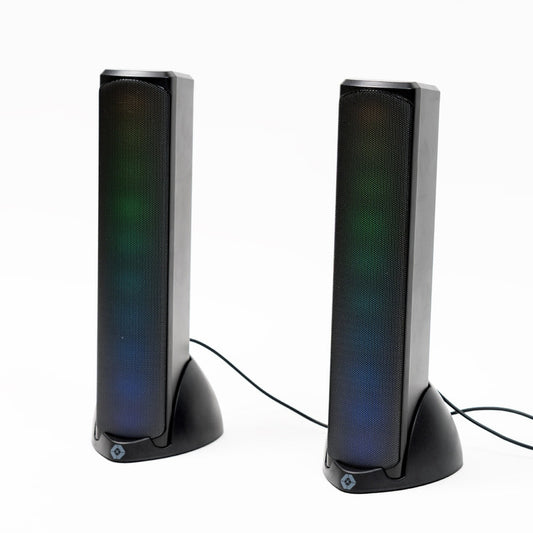 Bocinas Gamer Perfect Choice RGB Bluetooth 3.5mm Estéreo 2.0 Color Negro