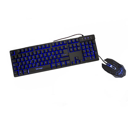 Kit Teclado y Mouse Vorago Start The Game Retroiluminado USB