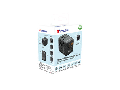 Adaptador Verbatim Universal de viaje UTA-05 GaN III 65 W