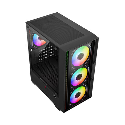 Gabinete Gamer Balam Rush Compact Mini Torre Nitrox Edge Pro Crystal 4900C Negro