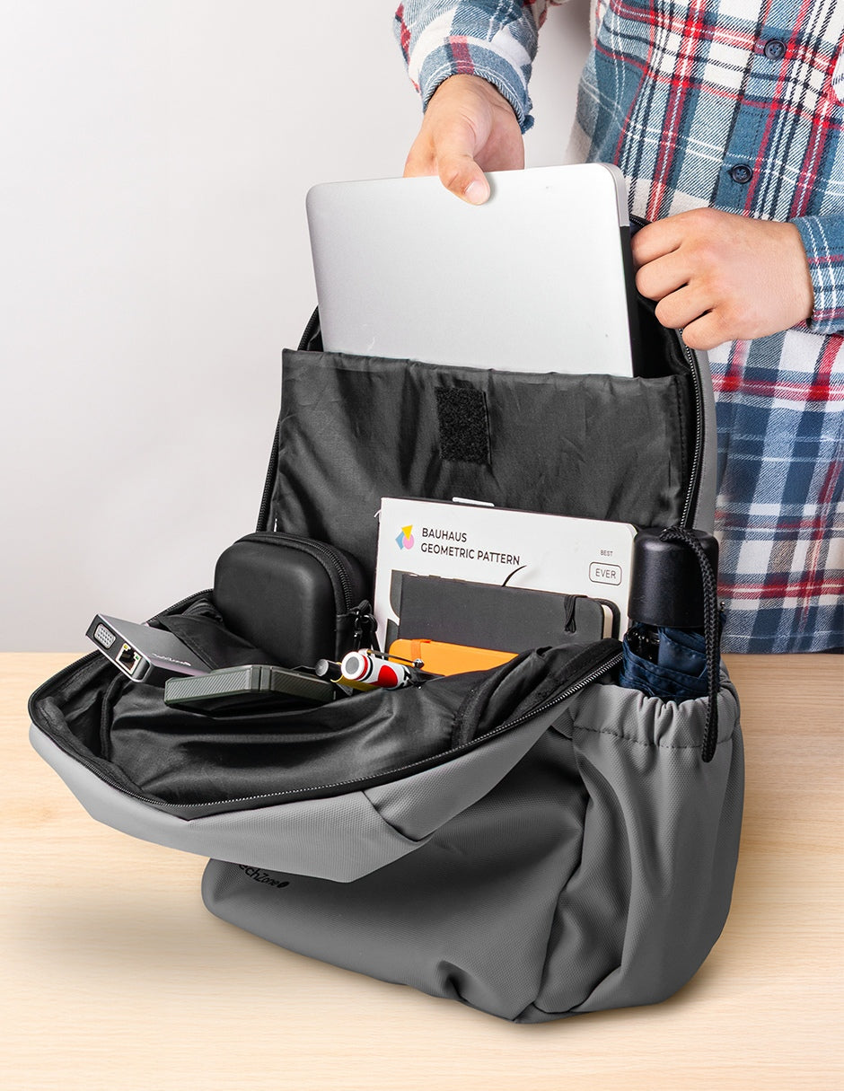 Mochila TechZone Style Grey para Laptops de 16 Múltiples Compartimientos Diseño Ideal para Uso Diario