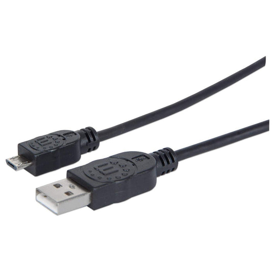 Cable Manhattan USB Micro-B Alta Velocidad PVC 1.8m Color Negro
