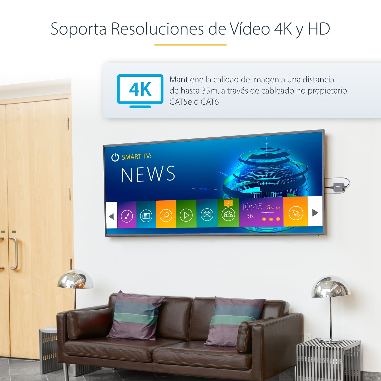 StarTech.com ST121HDBTE extensor de audio/video Transmisor y receptor AV Negro