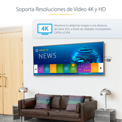 StarTech.com ST121HDBTE extensor de audio/video Transmisor y receptor AV Negro