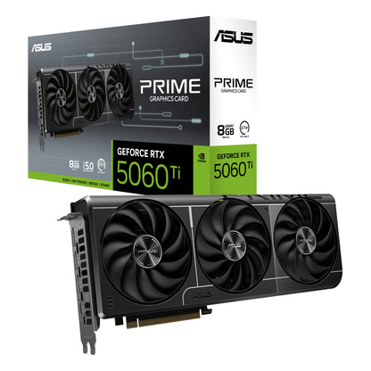 Tarjeta Video Asus Prime GeForce RTX5060TI 8GB Triple Fan GDDR7 PCIe 5.0 128-bit 758 TOPs 1xHDMI 3xDP