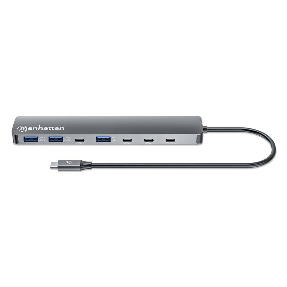 Manhattan 181167 base para laptop o replicador de puertos Alámbrico USB 3.2 Gen 2 (3.1 Gen 2) Type-C Gris