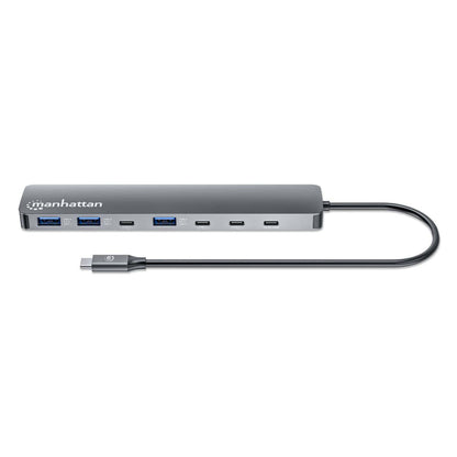 Manhattan 181167 base para laptop o replicador de puertos Alámbrico USB 3.2 Gen 2 (3.1 Gen 2) Type-C Gris