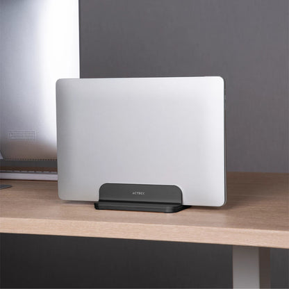 Base Soporte para Laptop Acteck Vault Stow BN430 soporte Vertical de Aluminio Soporta 5 kg y Ajustable 45mm Color Negro