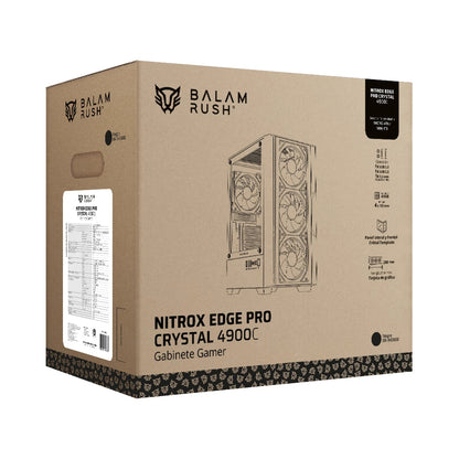 Gabinete Gamer Balam Rush Compact Mini Torre Nitrox Edge Pro Crystal 4900C Negro
