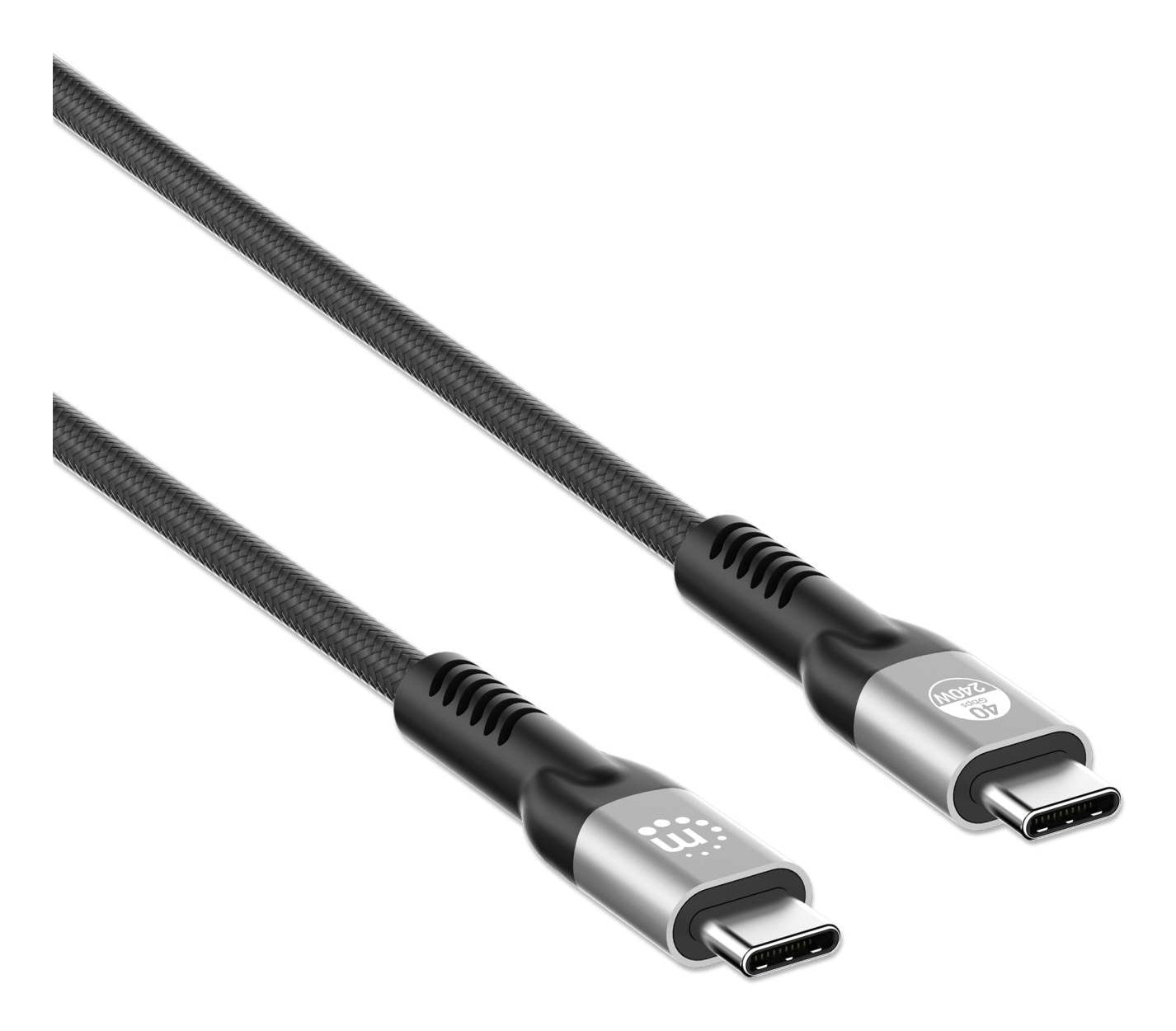 Cable Manhattan USB-C V4 Thunderbolt4 C-C 2.0M 8K 240W Negro