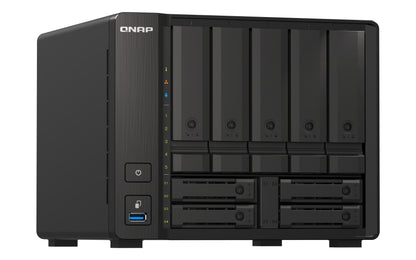 QNAP TS-h973AX NAS Tower Ryzen Embedded V1500B 8 GB DDR4 0 TB QuTS hero Negro