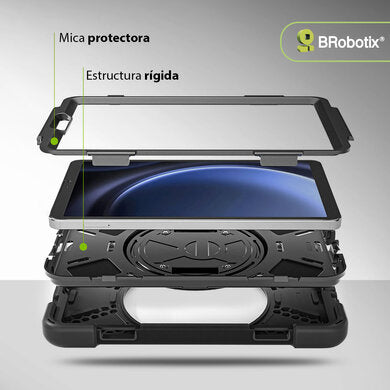 BRobotix Funda Uso Rudo de TPU para Tablet Galaxy Tab A11 8.7", Negro 22.1 cm (8.7") Parachoques