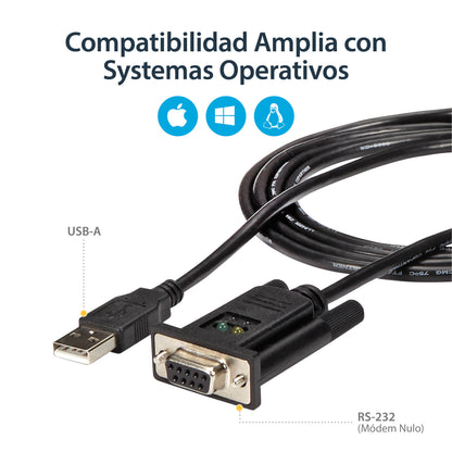 StarTech.com ICUSB232FTN cable serial Negro 1.7 m USB tipo A DB-9